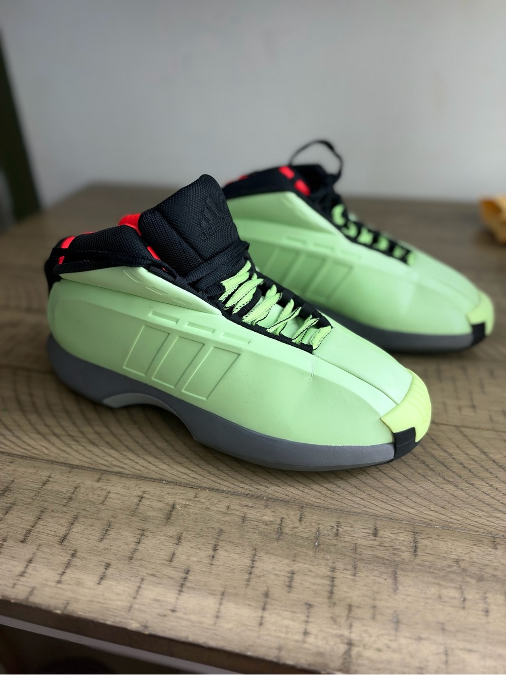 adidas Men’s Neon Green and Black Basketball-Inspired Sneakers